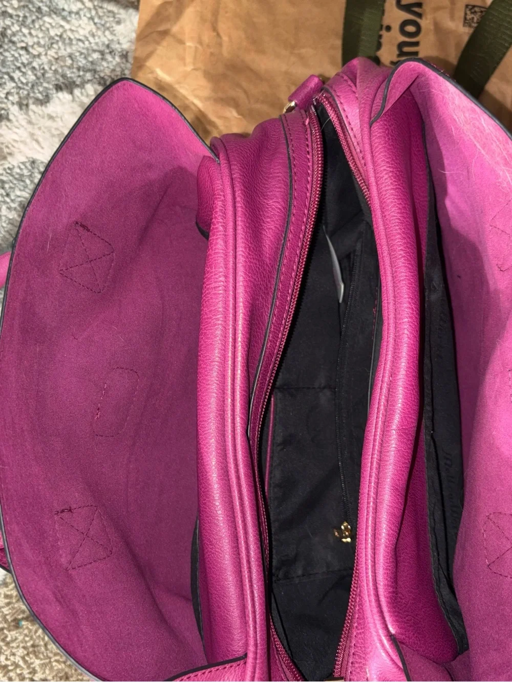 Target Fuchsia Shoulder Tote with Gold Accent